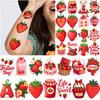 63pcs Temporary Tattoo Dessert Illustrations Cartoon Nature Decals Strawberry Stickers Waterproof Long-lasting Body Stickers For