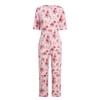 S-3XL Womens Elderly Nursing Floral Print Jumpsuit Short Sleeve Back Zipper Lounging-style Anti-strip Adaptive Rompers for Alzheimer Special Needs