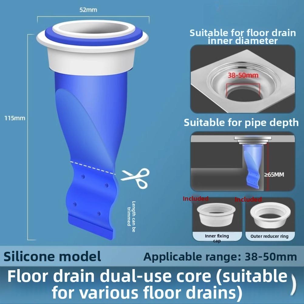 5pcs Floor Drain Core 11.5x5.2cm Adjustable Silicone Drain Anti-Odor Blocker - Fit & Easy Install Bathroom Kitchen Accessories