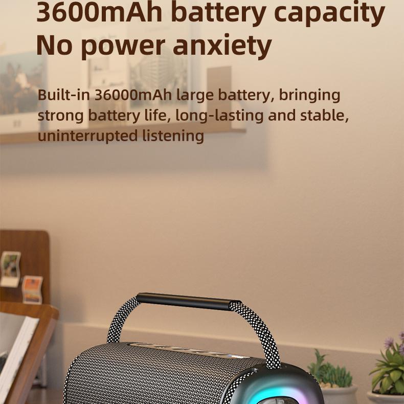 Rockmia Fresh New 30W RGB Wireless Bluetooth 5.3 Portable Stereo Music Boombox Speaker with RGB Light EBS-617 Waterproof