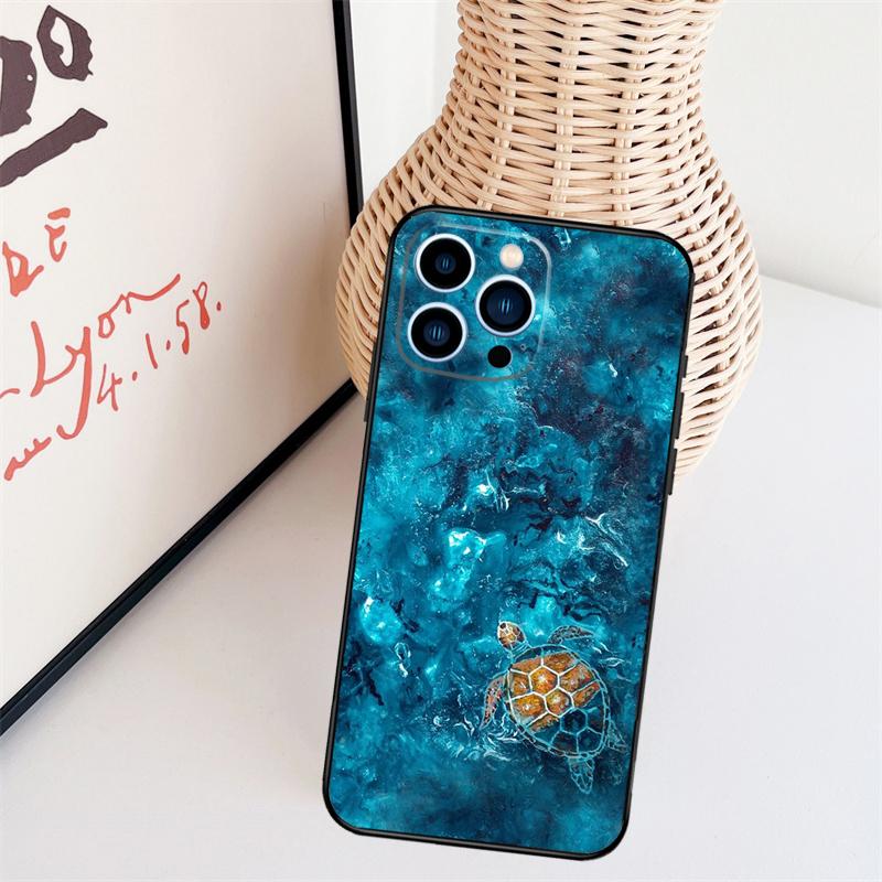 Ocean Sea Turtle Phone Case For iPhone 17 Pro Max 16 15 11 12 13 14 Pro Max Mini 15 16 Plus 16e 17 Air Cover