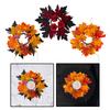 Halloween Candle Ring Wreath Maple Leaf Candle Holder Autumn Candle Rings for Tabletop Living Room Party Thanksgiving Home