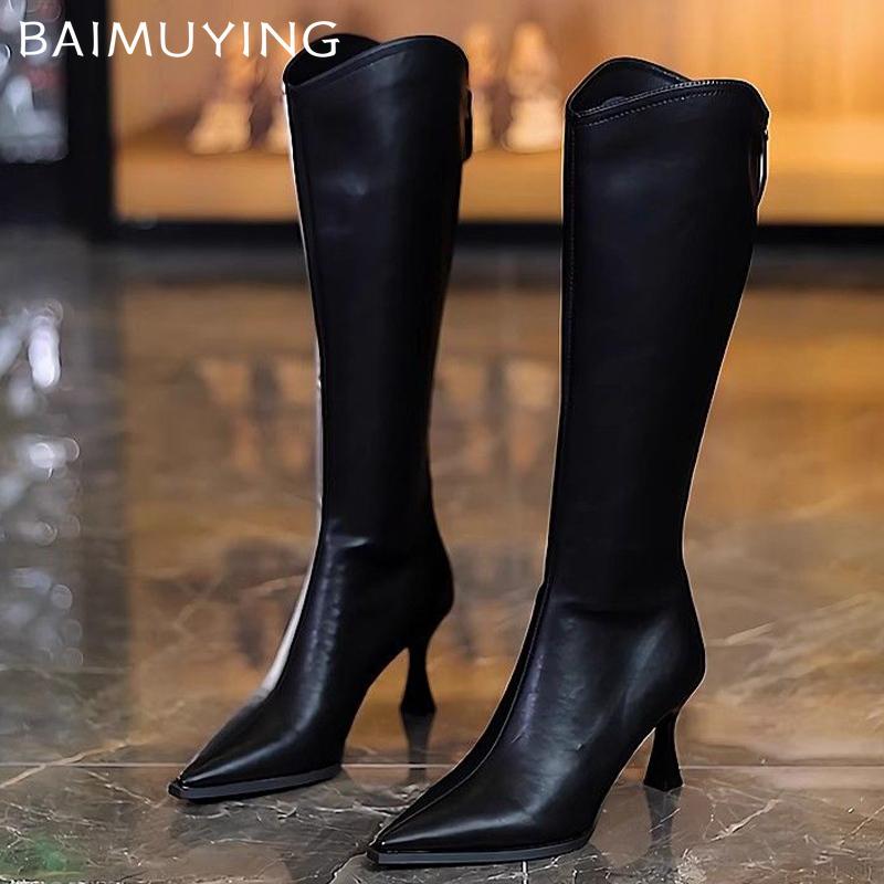 Pointed Toe Women High Boots High Heels Elegant Shoes 2025 Trend Winter New Brand Pumps Knee High Goth Fashion Botas De Mujer