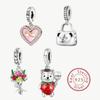 925 Silver Infinite Love Heart Flower Bag Charms Bead Fit Original Bracelets Bangles For Women DIY High Quality Jewelry