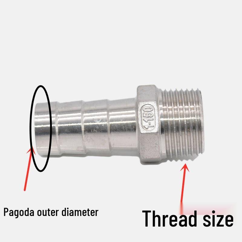 304 Stainless Steel Hex Threaded Water Hose Barb Connector