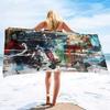 Tuschemalerei Druckserie Meeresurlaub Strandtuch Schwimmbad Badetuch Mikrofaser Sporttuch