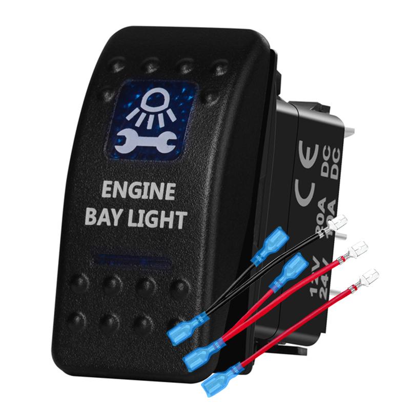 12v/24v Blue Led Light 5 Pin On Off SPST Rocker Switch 7 Pin On Off On ARB Carling Style Car Boat Waterproof Pump Push Switch