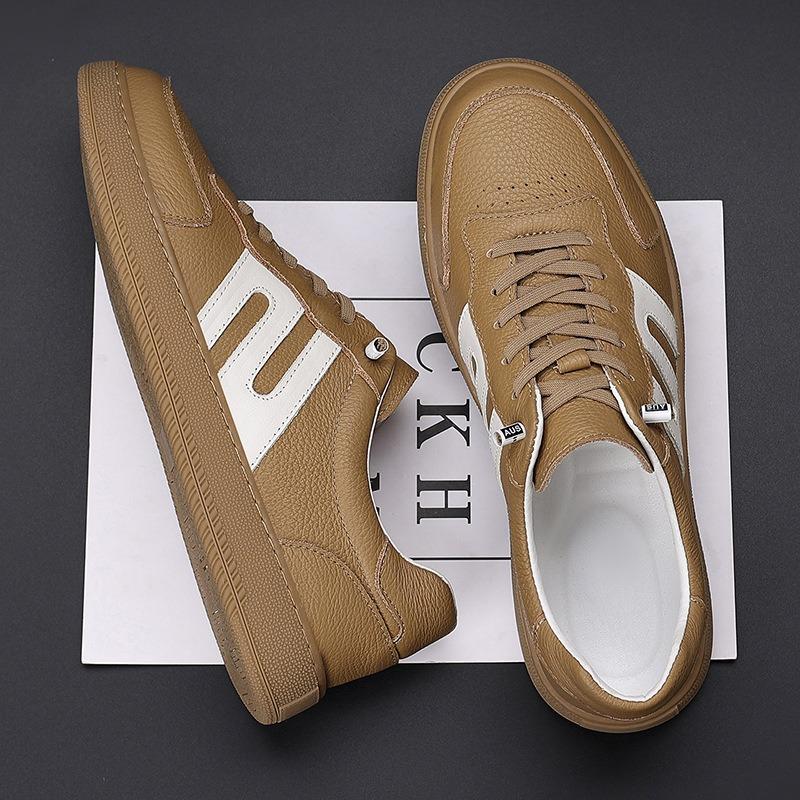 The first layer of cowhide new men's casual shoes genuine leather breathable trendy shoes men's shoes versatile board shoes men's shoes