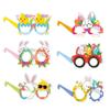 6PCS/Set Paper Easter Decoration Glasses Bunny Easter Egg Pattern Handmade Glasses Easter Party Photo Props for Children Adults