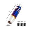 Universal MT Car Shift Knob with Adapter, Titanium Color, Hardened, Blue, Long, 13cm (seal Tape), Stylish, Custom Gear