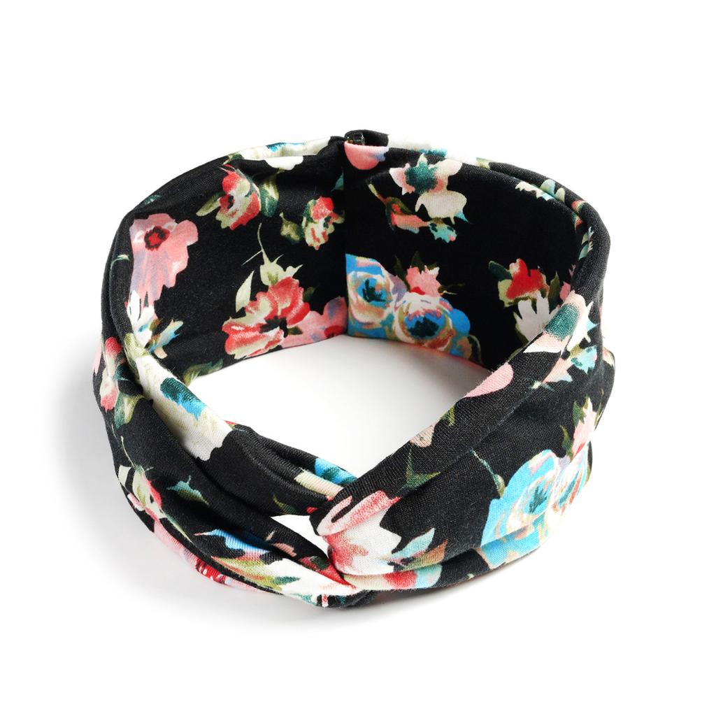 Bohemian Cross Knotted Headband Gypsy Yoga Sports Headband Wide Female Stretch Headband