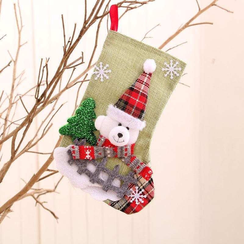 1PC Cartoon Christmas Socks Ornaments Merry Christmas Decorations Home Christmas Gifts Xmas Noel Navidad Happy New Year Supplies