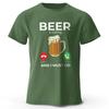 Fun slogan Web meme Beer is on the phone, I have to go printed men's T-shirt 100% cotton oversized fun graphic T-shirt Men's cas