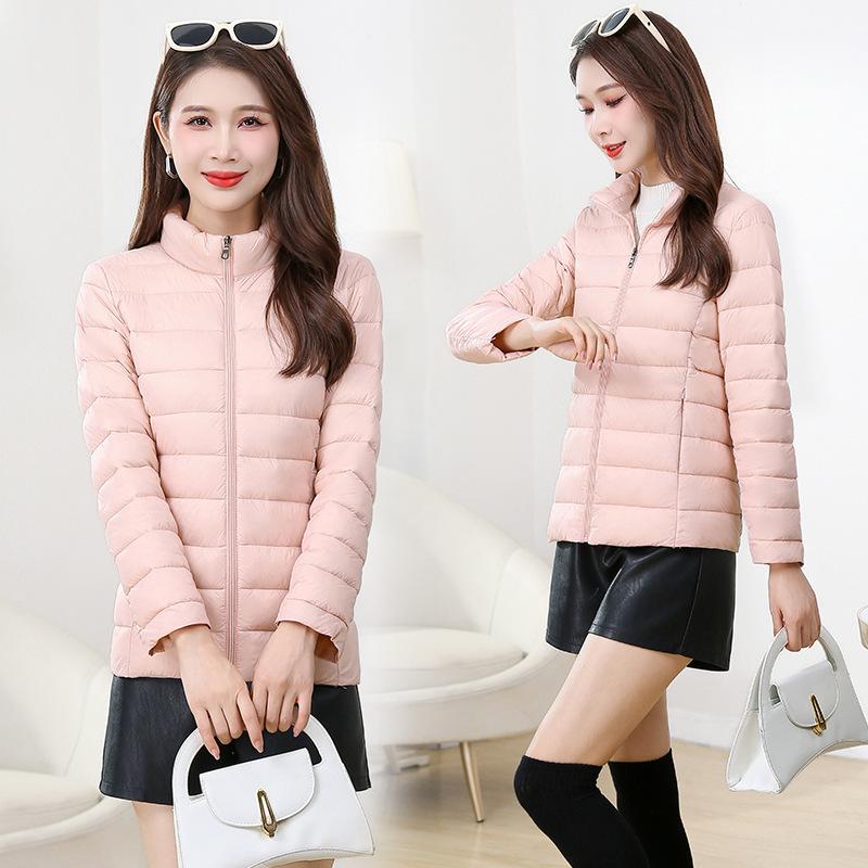 

Thin and light new cotton-padded clothes, short home cotton-padded clothes, thickened slim-fitting stand-up collar, small cotton-padded jacket 4XL-145-80kg рожевий
