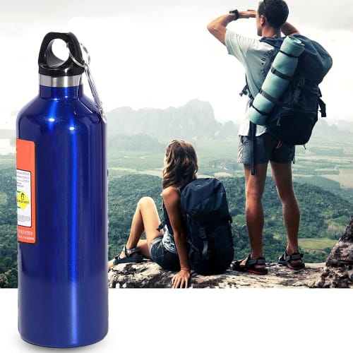 OsAtNb 500ml Stainless Steel Thermos Water Bottle with Vacuum Insulation, Keeps Hot or Cold Water Hot or Cold, Leak-Proof, and Includes a Carabiner, E