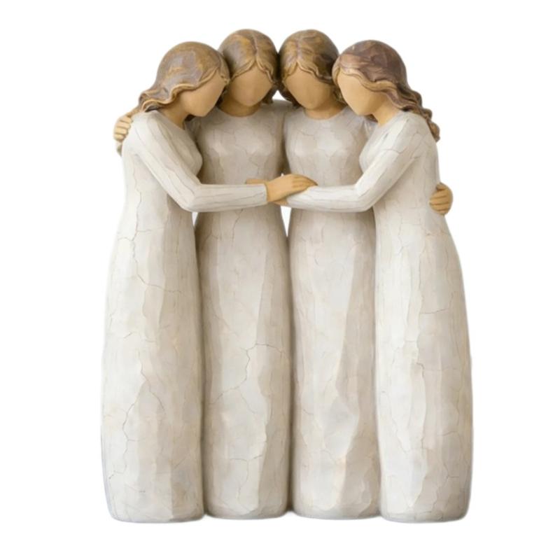 Practical Handcrafted Sisterhood Figurine Small Shelf Decorative Item Suitable for Work Environment and Home Space