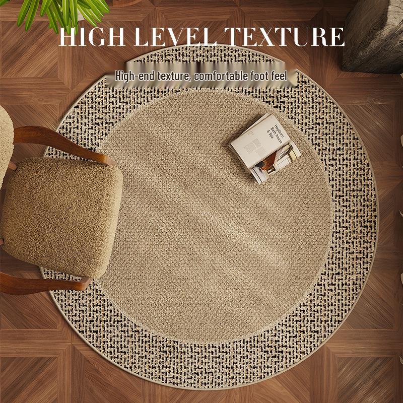 Round Flannel Modern Rug for Living Room, Study, or Bedroom - Perfect for Sofa, Coffee Table, Chair Pad, or Bedside Mat
