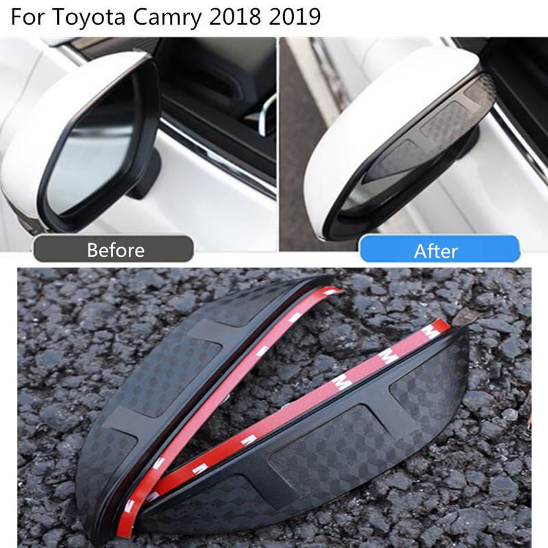 For Toyota Camry XV70 2018      Eyebrow Rear View Side Glass Mirror Trim Frame Rain Shield Sun Visor Shade