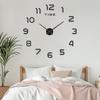 Modern Nordic Style Large DIY Acrylic Wall Clock Frameless 3D Wall Sticker Clock Silent Luminous Quartz Clock for Home Decor