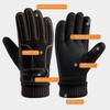 Windproof Thicken Warm Non-slip Riding Glove Men Gloves PU Leather Winter Gloves Korean Mittens