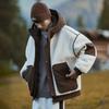 Mens Winter Puffer Jacket With Fleece Lining Hooded Oversized Workwear Style Down Coat Cold Weather