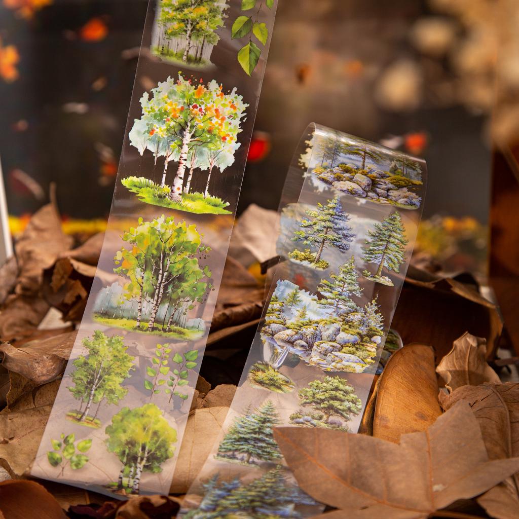 6*200cm 1 Roll Trees Forest Landscaping Tape Sticker Decorative Hand Account Diary Album Scrapbooking Craft Supplies