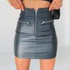 High Waist Mini Skirt Zipper Half Placket Hip Wrapped Pencil Evening Party Club Skirt Solid