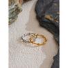 Yhpup 6789# Minimalist 18K PVD Plated Beads Geometric Thin Ring Stainless Steel Gold Silver Color Charm Fashion Finger Jewelry