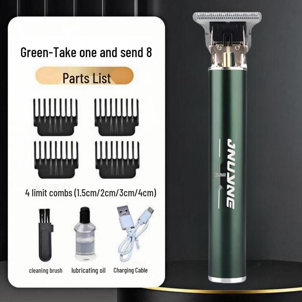 Professional Electric Hair Clipper for Barbers & Home: Precision Carving, Slicked Back Styles, Bald Head Trim.