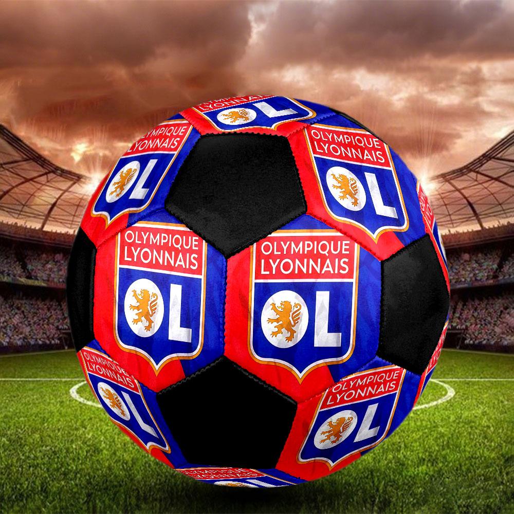 1PZ Pallone da calcio Olympique Lyonnais taglia 5 Pallone da calcio indoor Praha Colorato Per tutte le età Cucito a macchina PVC Pronto per la competizione Resistente Ad alto rimbalzo