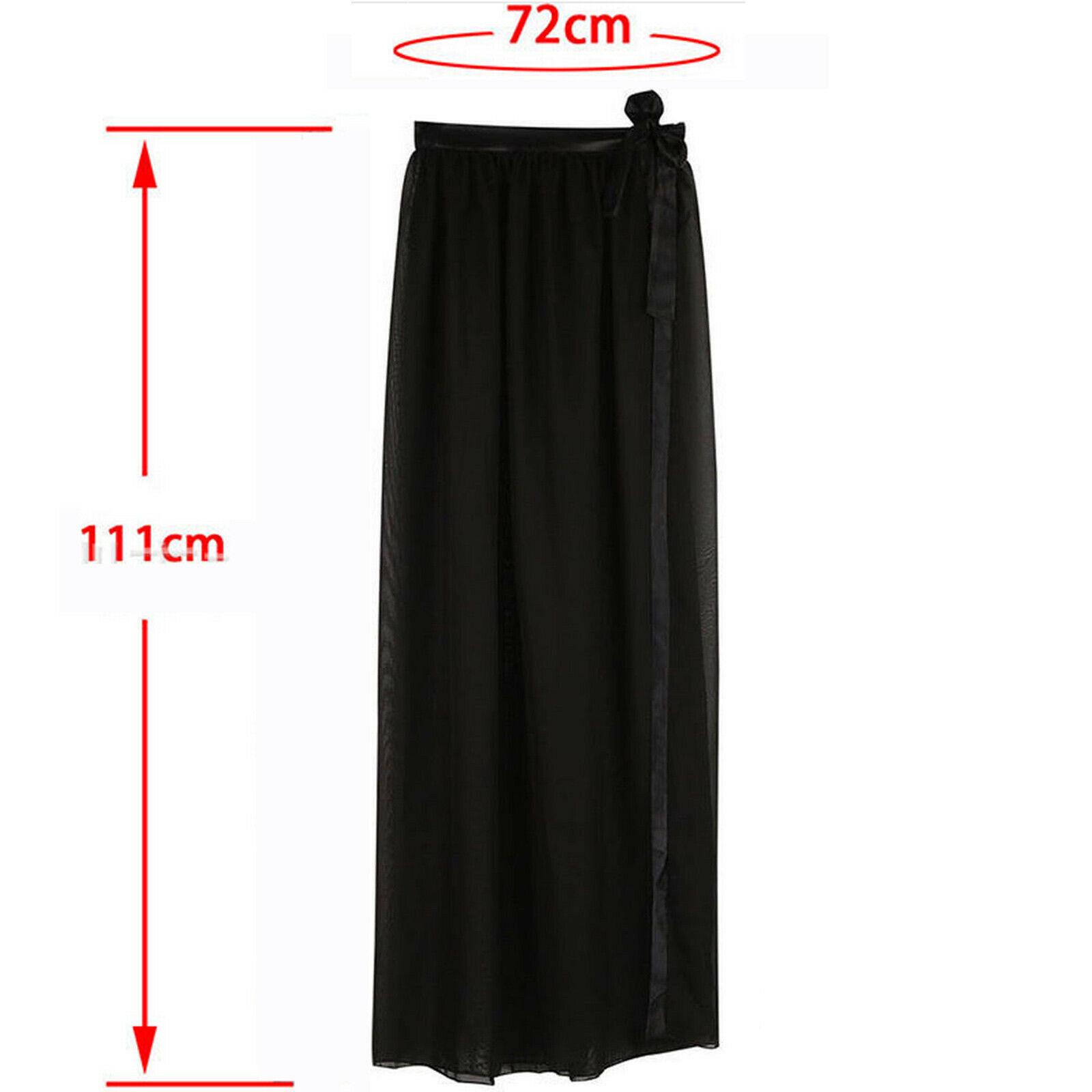 

Літня сексуальна бікіні прикрити купальники Sheer Beach Максі Обгортання Пов язка Розділити спідниця Пляжний одяг F розмір F чорний