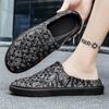 Men's Shoe Flat Hole Beach Slides Mules Half 2025 Style Designer Luxury Eva High Quality Fashion Pvc Original Adult Male Slipper