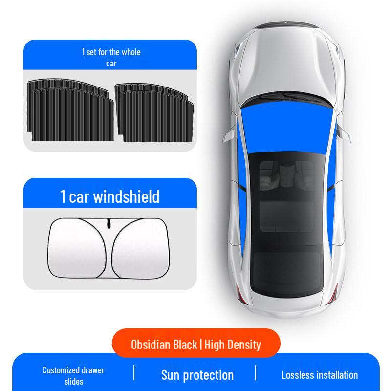 Car Window Sun Shade Blackout Curtain - Sun Shield for Driver's Seat and Windshield, Protecting Vehicle Interior