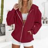 Women's Fashionable Casual Solid-color Long-sleeved Pullover Hooded Jacket