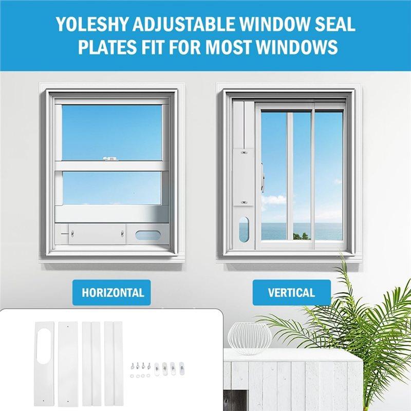 A71G-Portable Air Conditioner Window Kit 1PCS Adjustable Sliding Seal For AC Exhaust Hose Easy Installation No Drilling Required