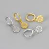 925 Silver Earrings For Women Trendy Heart Star Zircon Earring Jewelry Prevent Allergy Party Accessories Gift