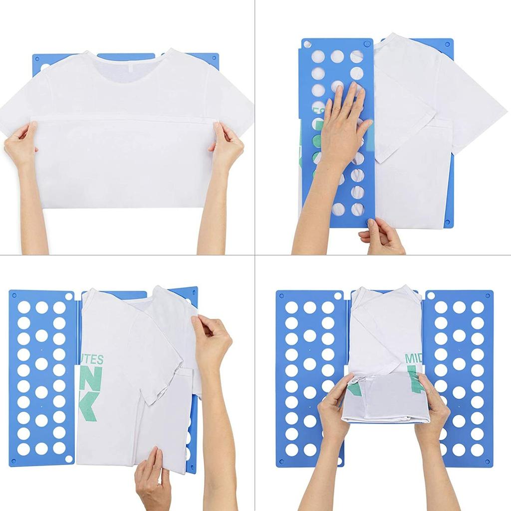 Shirt Folding Board Fast Efficient Laundry Clothes Pants Assemblable Folders Space-Saving Perforated Plastic Bender Organizer