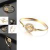 Exquisite Gold Plated Simple Cuff Bangle With Shimmering Rhinestones Jewelry Piece