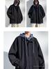 Men's Hooded Cotton Two-Piece Jacket for Spring/Autumn - Casual, Loose, Plus Size & Trendy