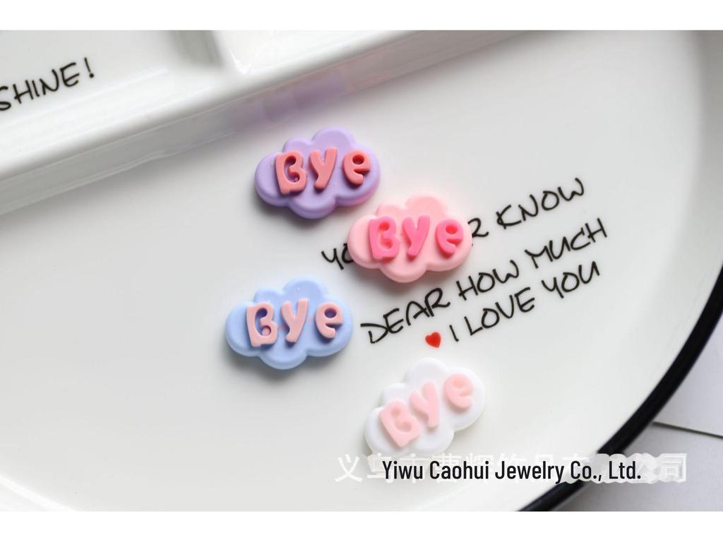 DIY Resin Jewelry Accessories: White Cloud Ink Letters for Boys & Girls