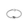 Armani Cuban Link Black And Silver Double Ring Pendant Bracelet Men Bracelet EGS2938040