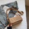2025 Japanese fashion canvas small mobile phone bag casual men's workwear style crossbody bag couple simple shoulder bag