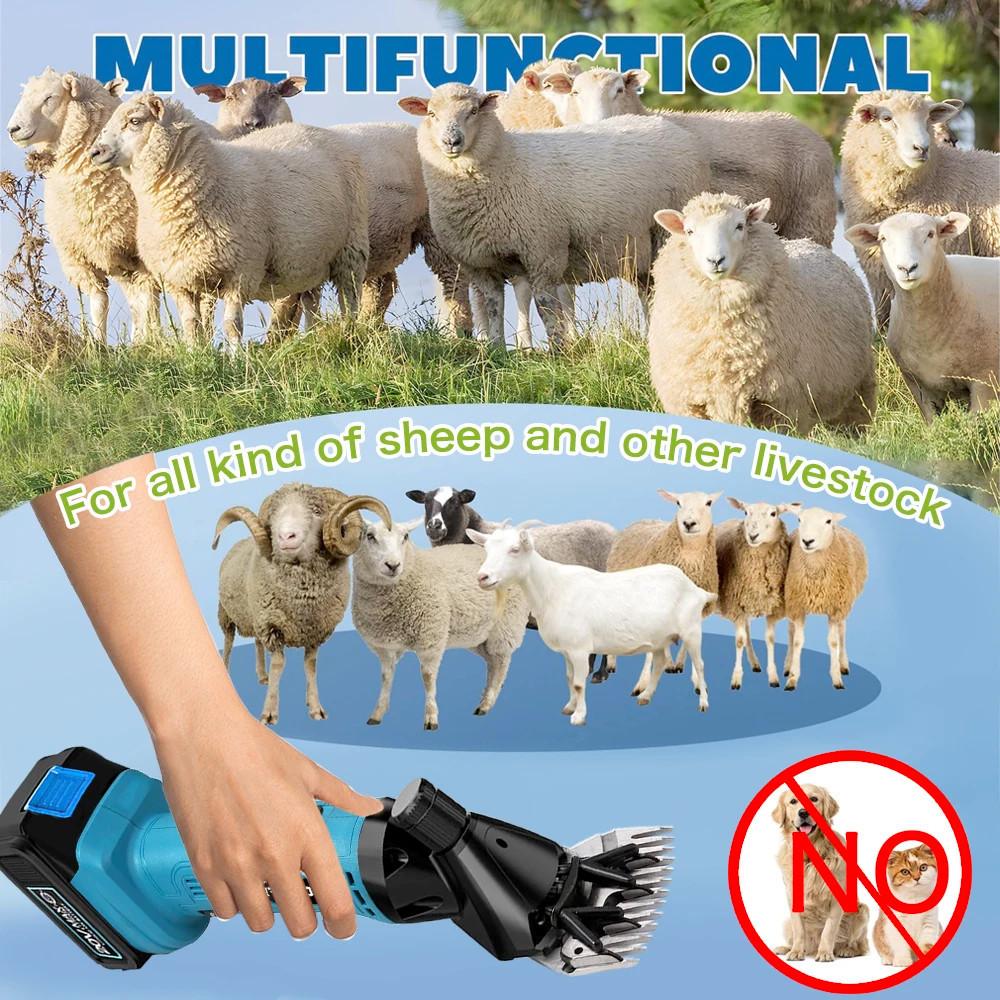 Esquiladora Eléctrica Inalámbrica Portátil de 6 Velocidades y 13 Dientes Máquina para Recortar el Pelo de Animales de Granja Cortadora Manual para Esquilar Ovejas