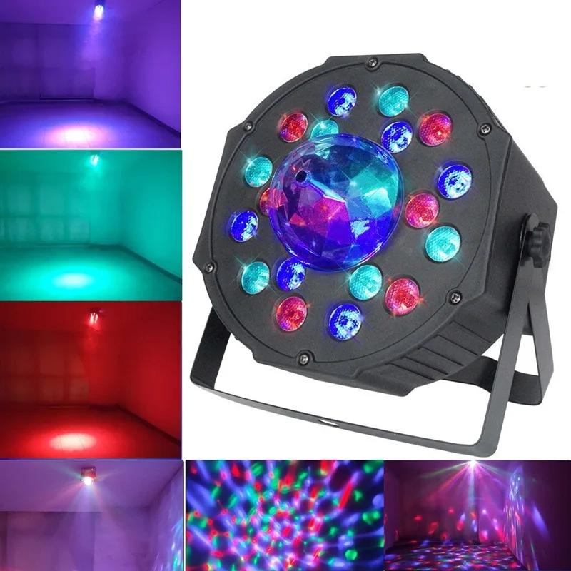 18LED Stage Light DMX512 Control Full Color Flat Par Light Stage Uplight 18LED for Holiday DJ Party Wedding Club Event Lighting