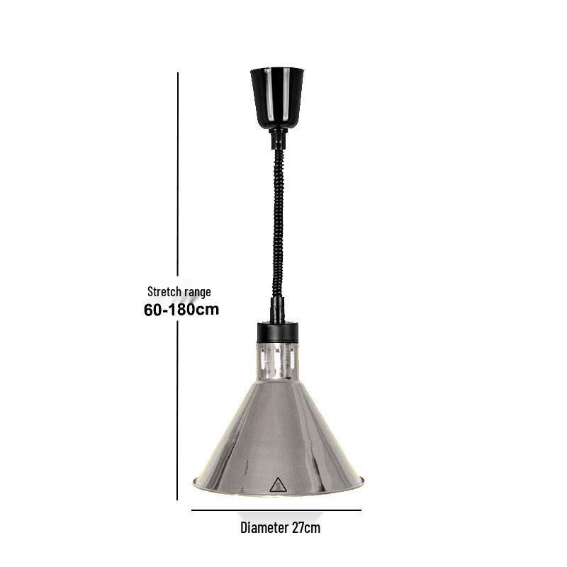 Adjustable Height Retractable Single Head Heat Lamp for Food Warming