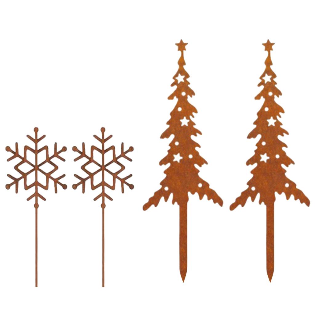 Outdoor Christmas Decorations for Home Metal Decorative Garden Stakes for Christmas Decors Tree Yard Signs for Garden