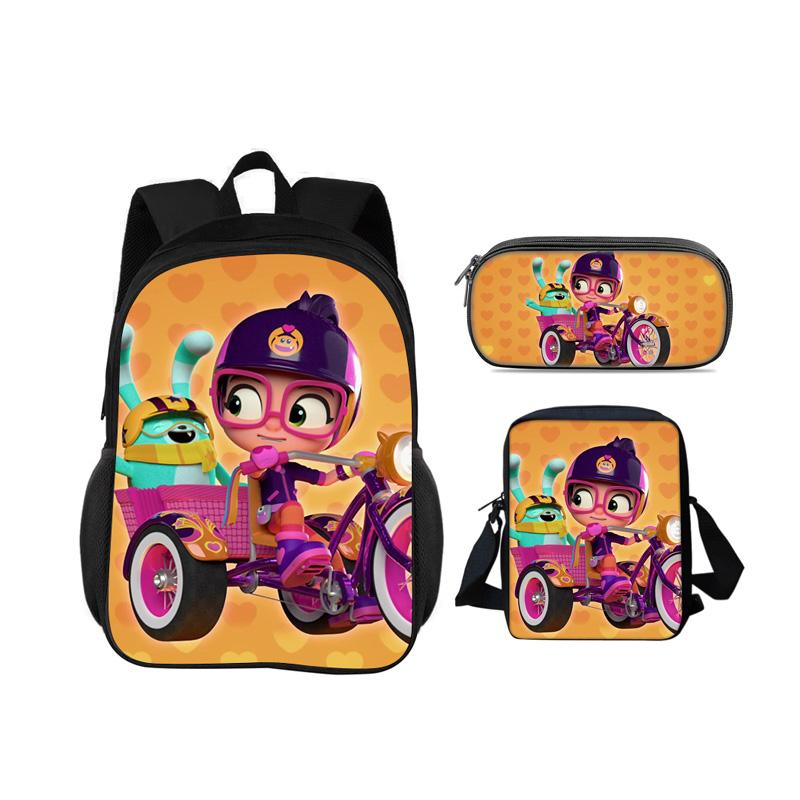 Abby Hatcher Rucksack Federmäppchen Umhängetasche 3-teiliges Set neuer Cartoon-Druck, bestes Geburtstagsgeschenk für Jungen und Mädchen, die zur Schule gehen