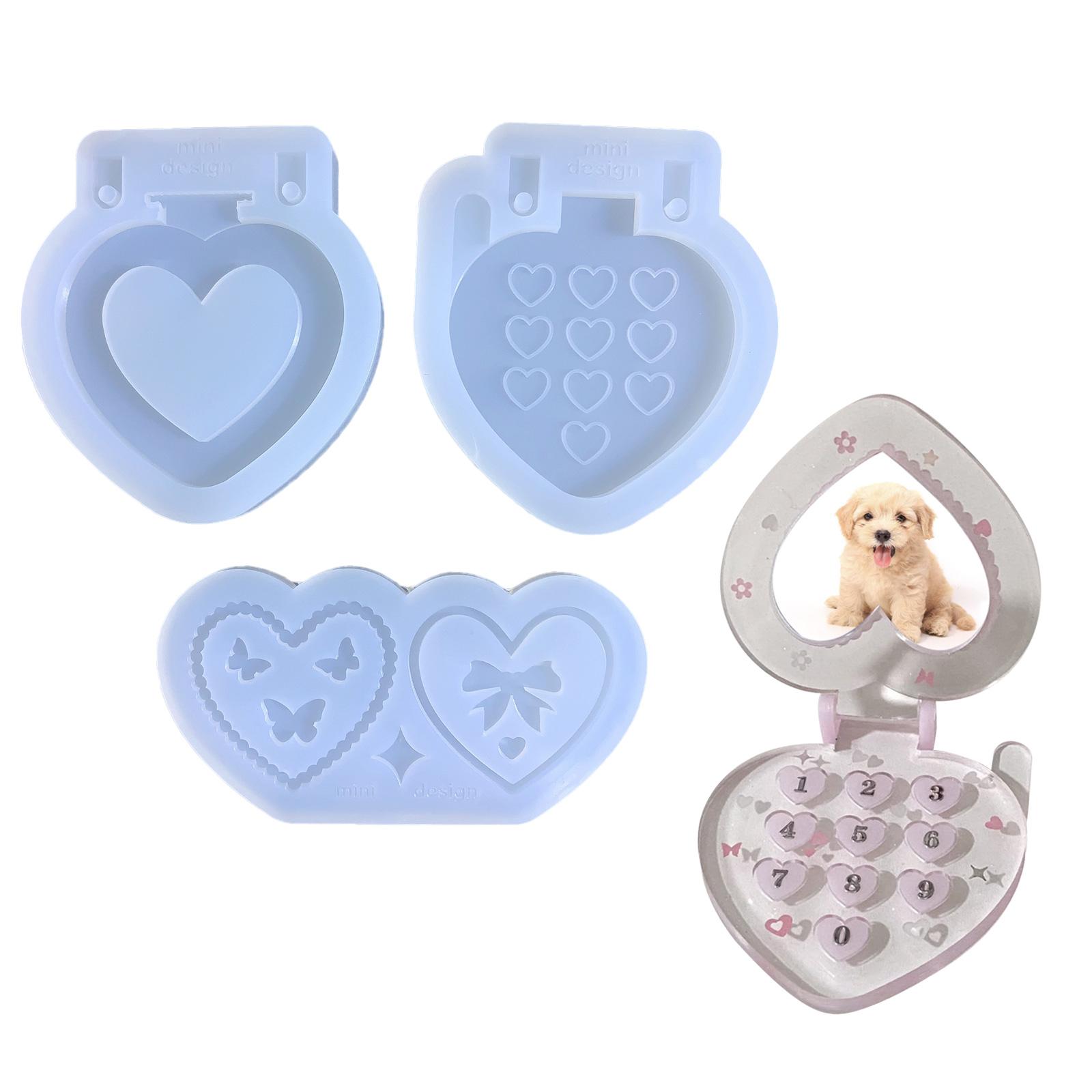 Heart Shaped Resin Photo Frame Mold Silicone Keychain Mold Heart Phone Pendant Jewelry Casting Mold Table Ornaments Mold 1