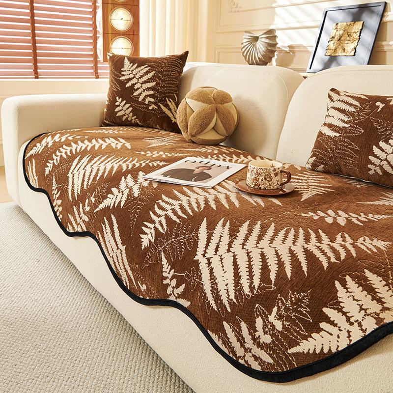 Special-shaped sofa cushion Straight row leather sofa seat cushion Fixed non-slip Irregular one-piece sofa cover universal in all seasons