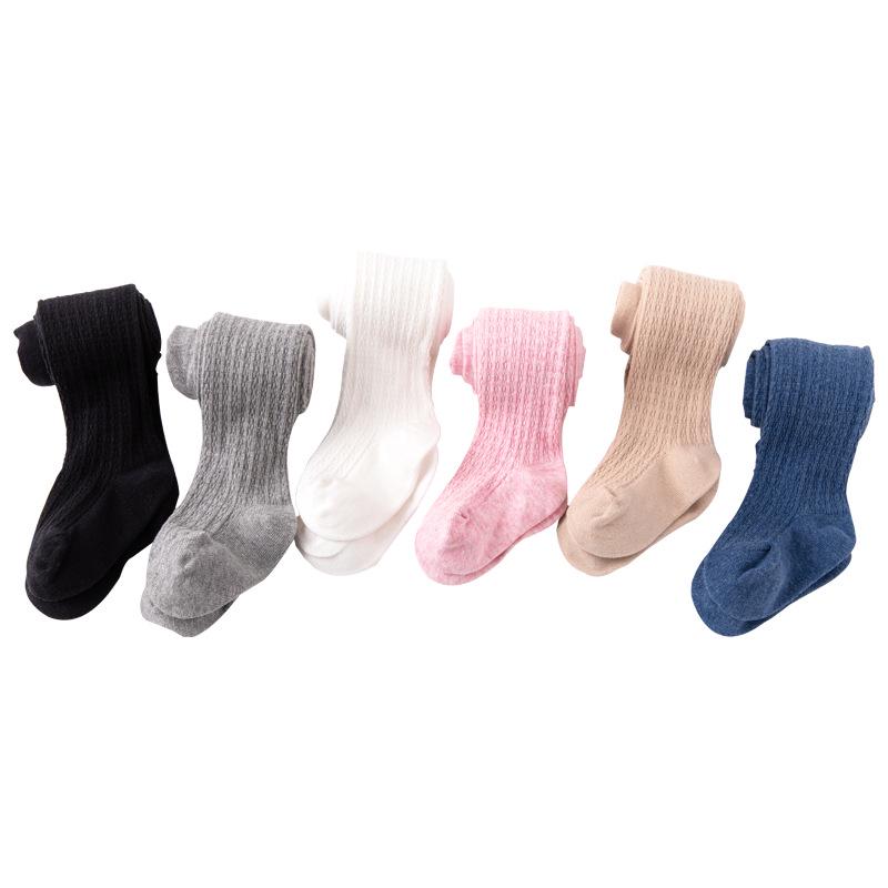 Leggings a doppio ago per bambini: Collant monocolore per primavera e autunno - Versatili collant per bambina/studentessa